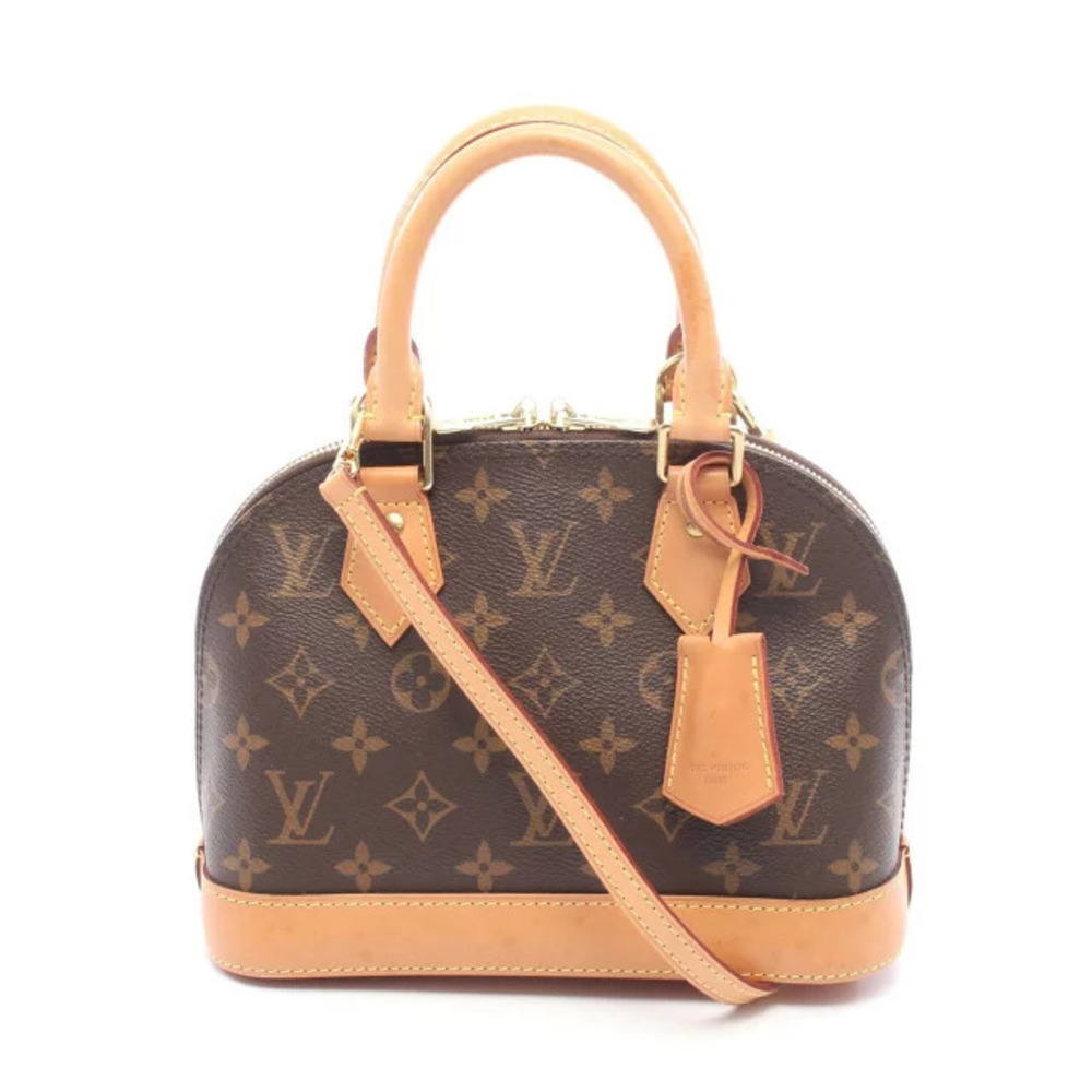 Louis Vuitton Alma Handbag Canvas Leather Monogram Brown
